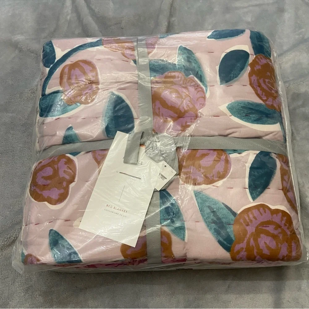 New! Anthropologie Marina Marvele Patchwork Quilt Bed Blanket Throw 60x80